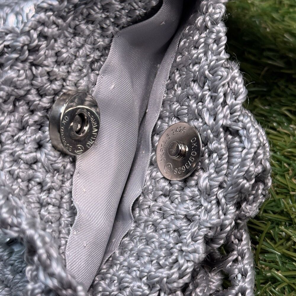 Upcycled Purse Handmade bottle soda pop top can tab bag Silver Retro 90s Hippie - Picture 4 of 9